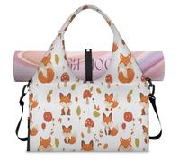 Fox Sac de sport en forme de champignon avec compartiment à chaussures Sac fourre-tout pour la gym, le yoga, les voyages, couleur, L, Sac de voyage