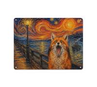 Fox Screaming in Edvard Munch's The Scream Plaque Métal, Décoration Murale | Les plaques décoratives en métal décorent la cuisine pour un mur avec plus de caractère.