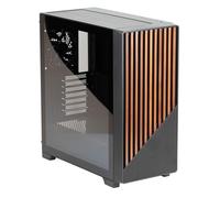 Fox Spirit EG1 - Boîtier PC - Moyen Tour - Façade Bois - Compatible avec Carte mère ATX, Micro ATX, Mini ITX - Panneau latéral en Verre trempé - Noir