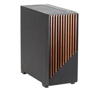 Fox Spirit EG1 Core - Boîtier PC - Moyen Tour - Façade Bois - Compatible avec Carte mère ATX, Micro ATX, Mini ITX - Panneau latéral avec revêtement Anti-bruits - Noir