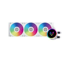 Fox Spirit Lightflow GX360 ARGB Blanc - Ventilateur processeur x3 PWM ARGB 120mm - Watercooling - AIO - Compatibilité LGA115X / LGA1200 / LGA1700 / LGA2011 / LGA2066 / AM4 / AM5