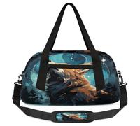 Fox Starry Sky Forest Petit sac de sport léger pour garçons et filles, sac fourre-tout de w nd, sac de sport pour l'école, le sport, les soirées pyjama