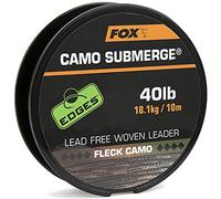 Fox Submerge Camo Lead Free Woven Leader - Cordon de Bas de Ligne - Charge maximale : 40 lbs/18 kg