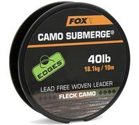 Fox Submerge Camo Lead Free Woven Leader - Cordon de Bas de Ligne - Charge maximale : 40 lbs/18 kg