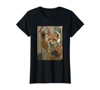 Fox Subway Drôle Meme Bizarre T-Shirt Graphique avec Valeur, Femme, Noir, L