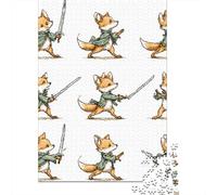 Fox Sword Dance Animation Puzzle 1000 Pièces Educa Jouet en Bois Cadeau Unique Décoration Intérieure Jeu Éducatif Challenge Toy Adultes & Enfants des 14 Ans 52x38cm/1000pcs
