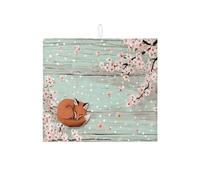 Fox Tapis de séchage absorbant pour comptoir de cuisine, motif floral de pêcher, égouttoir à vaisselle en microfibre pour comptoir de cuisine, café, bar, protecteur de 40,6 x 45,7 cm