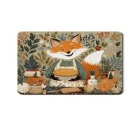 Fox Tapis de séchage pour comptoir de cuisine, tapis d'égouttoir à vaisselle en caoutchouc absorbant motif floral d'automne fantaisie, tapis de séchage confortable en cuir synthétique pour décoration
