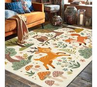 Fox Tapis rectangulaire d'intérieur avec envers antidérapant qui ne perd pas ses poils pour salon, chambre à coucher, sous table, décoration de salle à manger, 1,5 x 2,1 m