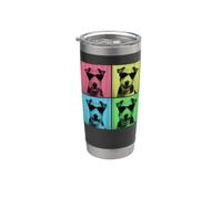 Fox Terrier Pop Art Funny Dog Lover Cabine photo Gobelet isotherme en acier inoxydable double paroi