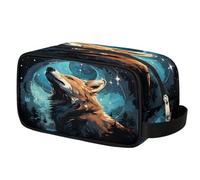 Fox Trousse de toilette pour homme et femme, trousse de maquillage avec poignée, trousse de rasage de voyage, trousse de toilette étanche et portable pour salle de sport, vacances, camping, sport