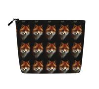 Fox Trousse de voyage en faux chanvre avec fermeture éclair de grande capacité résistante à l'eau Organiseur quotidien