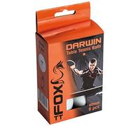 FOX TT 6pk Darwin 1 Star Table Tennis Balls (Pack of 6) Mixte, Blanc