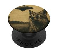 Fox Ufo fait sursauter une rencontre amusante de science-fiction extraterrestre vintage PopSockets PopGrip Adhésif