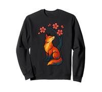 Fox Under Cherry Blossom Scène Naturelle Tranquille Sweatshirt