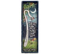 Fox Under The Moon Stacey McNeill Marque-page plaqué argent avec citation inspirante avec breloque Inscription « Friendship & Life »