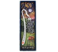 Fox Under The Moon Stacey McNeill Marque-page plaqué argent avec citation inspirante avec breloque Inscription « Friendship & Life »