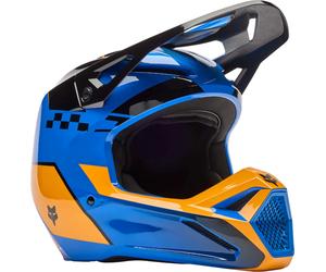 FOX V1 Collect Casque de motocross, bleu/orange, Taille S (55/56)