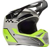 FOX V1 Collect Casque de motocross, noir-gris-jaune, taille 2XL pour homme