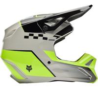 FOX Casque moto V1 Collect Grey / Yellow 2026 2XL