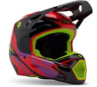 FOX V1 Emotion Casque de motocross, noir/rouge/jaune, Taille XL (61/62)