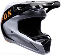 FOX V1 Noble Casque de motocross jeunesse, Blanc/Noir/Jaune, Taille Y/M (51/52)