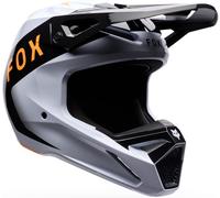 FOX V1 Noble Casque de motocross, Noir/Blanc/Orange, Taille S