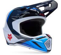 FOX V3 Fade MIPS Casque de motocross, blanc-bleu, taille XS pour homme