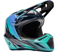 FOX Casque cross V3 RS Canvas bleu-vert-noir Homme Taille M
