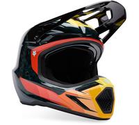 §Casque Cross FOX V3 RS Grid Noir-Orange§