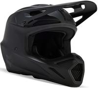 FOX V3 Solid Casque de motocross pour enfants, Noir mat, Taille Y/M (51/52)