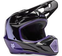 FOX V3 Spire Casque de motocross pour jeunes, noir/violet, Taille Y/M (51/52)
