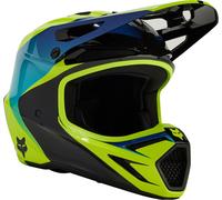 FOX V3 Streak Casque de motocross pour enfants, noir/vert, Taille Y/S (49/51)