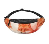 Fox Wash Art Sac banane pour voyage, course à pied mains libres | Polyester résistant. Sangle réglable. Poche pour téléphone. Idéal pour les voyages.