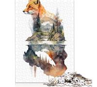 Fox Watercolors 2 Puzzle 1000 Pièces Educa Jouet en Bois Cadeau Unique Décoration Intérieure Jeu Éducatif Challenge Toy Adultes & Enfants des 14 Ans 1000pcs (38x26cm)