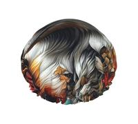 Fox Wildflower Bonnet de douche imperméable réutilisable pour femme - Couvre-cheveux élastique pour bain, spa, voyage et utilisation quotidienne