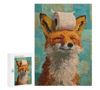 Fox with Toilet Paper on Head Puzzle 1000 Pièces Educa Jouet en Bois Cadeau Unique Décoration Intérieure Jeu Éducatif Challenge Toy Adultes Et Enfants À Partir De 14 Ans 300 PCS