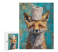 Fox with Toilet Paper Roll Hat-1 Puzzle 1000 Pièces Educa Jouet en Bois Cadeau Unique Décoration Intérieure Jeu Éducatif Challenge Toy Adultes Et Enfants À Partir De 14 Ans 500 PCS