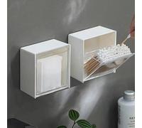 FOXBI Support Mural pour Coton Tige, Distributeur de Boules de Coton suspendues Organisateur de Stockage de Ronds de Coton en Plastique pour la Maison de Salle de Bain