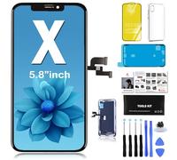 Foxceller Écran LCD de rechange pour iPhone X 10 - Écran tactile 3D de 5,8" - Avec kit d'outils - Adhésif étanche - Verre trempé - A1865 A1901 A1902
