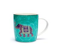 FOXCUP Mug avec infuseur métal Éléphant - Porcelaine - 400 ml - Animal - Uni - Réutilisable - Durable - Maison - Adulte