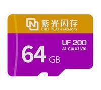 FOXDOCK Carte Micro SD UF200 64 Go avec vitesse de lecture de 180 Mo/s, homologuée A2/C10/U3/V30 pour smartphones, caméras USB-C, drones, PS5 et systèmes de sécurité