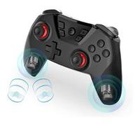 FOXDOCK - Manette Bluetooth pour Nintendo Switch et PC - Sans Fil / Filaire - Turbo Réglable - NFC - Gyroscope - Double Moteur Vibrant - Réveil de la Console - Autocalibration des Joysticks