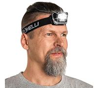 Foxelli Lampe frontale LED - pour adultes et enfants, course à pied, camping, randonnée, lampe frontale légère étanche avec bandeau confortable, piles incluses