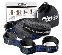 Foxelli Sangles de hamac XL - Sangles de hamac de Camping avec mousquetons et Sac, Sangles Non Extensibles pour hamac, 40 + 2 Boucles, réglables, légères, Portables et faciles à Installer