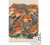 Foxes and Serpent Illustration Puzzle 1000 Pièces Educa Jouet en Bois Cadeau Unique Décoration Intérieure Jeu Éducatif Challenge Toy pour Adultes Et Enfants À Partir De 12 Ans 38x26cm/1000pcs