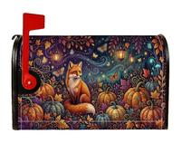 Foxes Housses magnétiques pour boîte aux lettres rustique, citrouilles et feuilles d'automne pour décoration de cour avant 53,3 x 64,5 cm