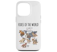 Foxes of The World Educational Chart Nature Species Wildlife Coque pour iPhone 13 Pro