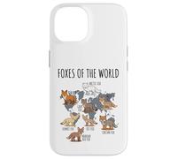 Foxes of The World Educational Chart Nature Species Wildlife Coque pour iPhone 14