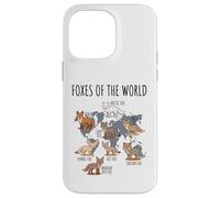 Foxes of The World Educational Chart Nature Species Wildlife Coque pour iPhone 14 Pro Max